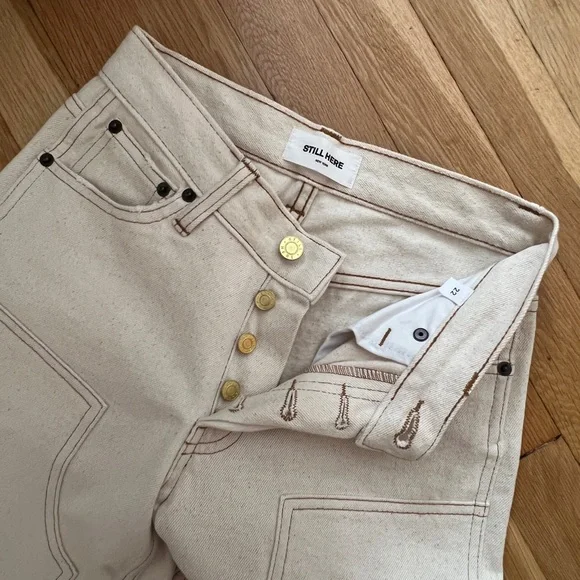 Women's Cream Jeans - Picture 6 of 6